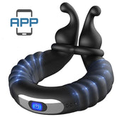 BDStyle Snails 10 Functions Vibrating Dual Penis Ring App Smart Vibrating Cock Rings